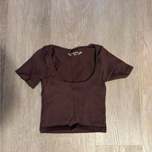 Brown Ribbed Women's Harlow Top